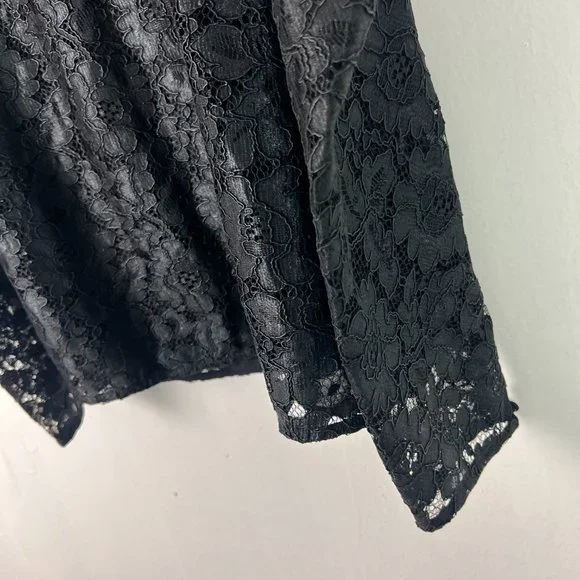NWT Express Lace Puff Sleeve Top Black Size Small S NEW $88 - Picture 15 of 16